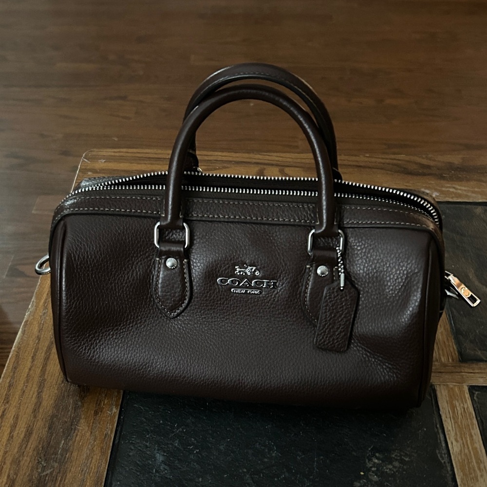 Coach Women's Dark Brown Leather Toiletry Bag